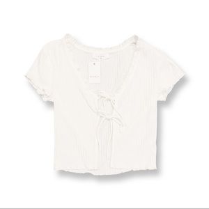 Elodie Short Sleeve Double Tie Front Tee